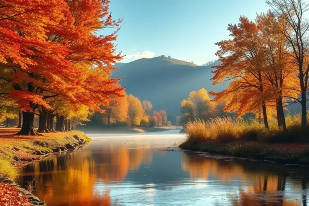 Inspirational Good Morning Fall Images with Quotes and Nature Scenes
