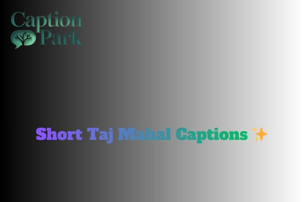 Short Taj Mahal Captions ✨